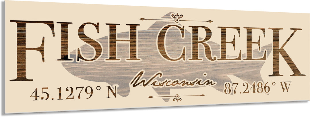 FP0151 - Fish Creek, WI Engraved Stick (Bronze)