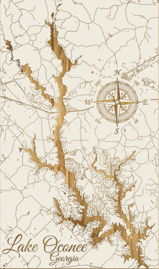 FP0829 - Lake Oconee, GA Engraved Map (Standard)