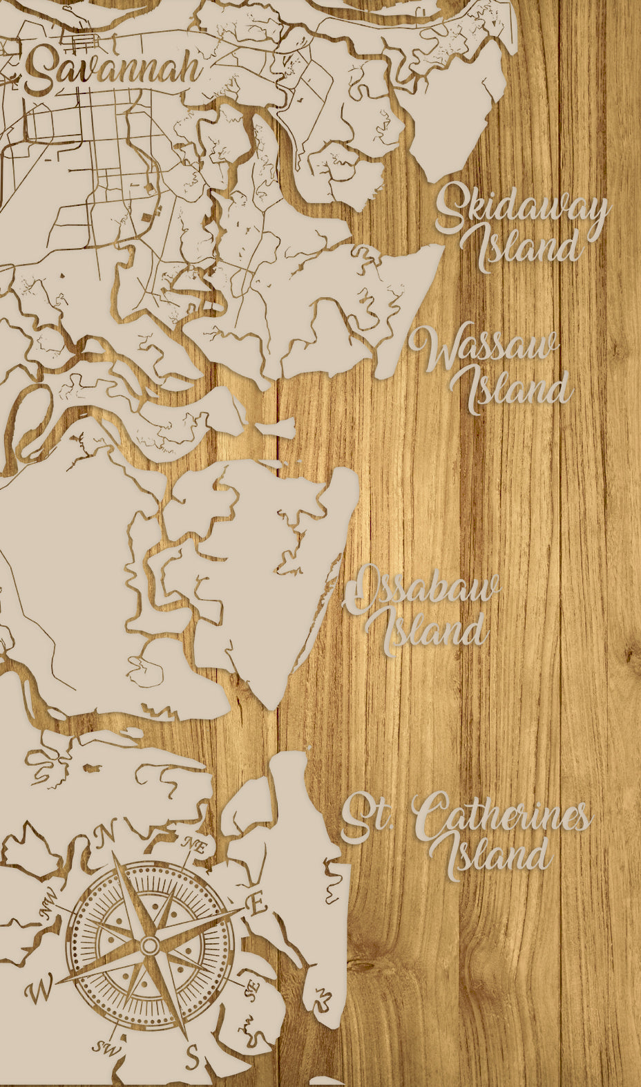 FP0426 - Savannah to Saint Catherines, GA Engraved Map (Standard)