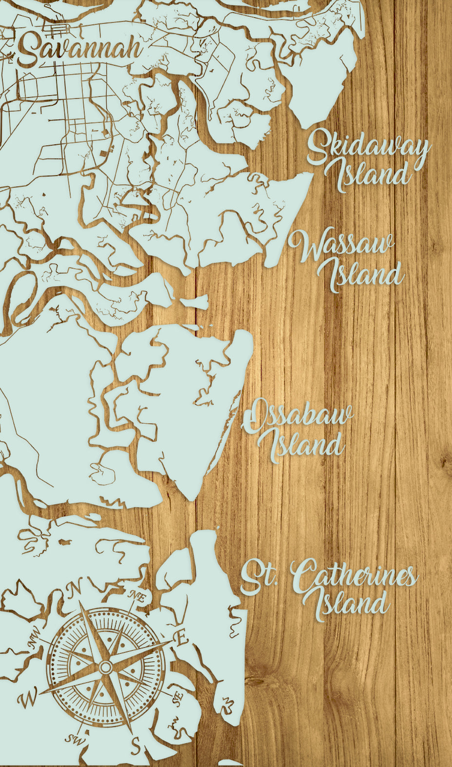 FP0426 - Savannah to Saint Catherines, GA Engraved Map (Standard)