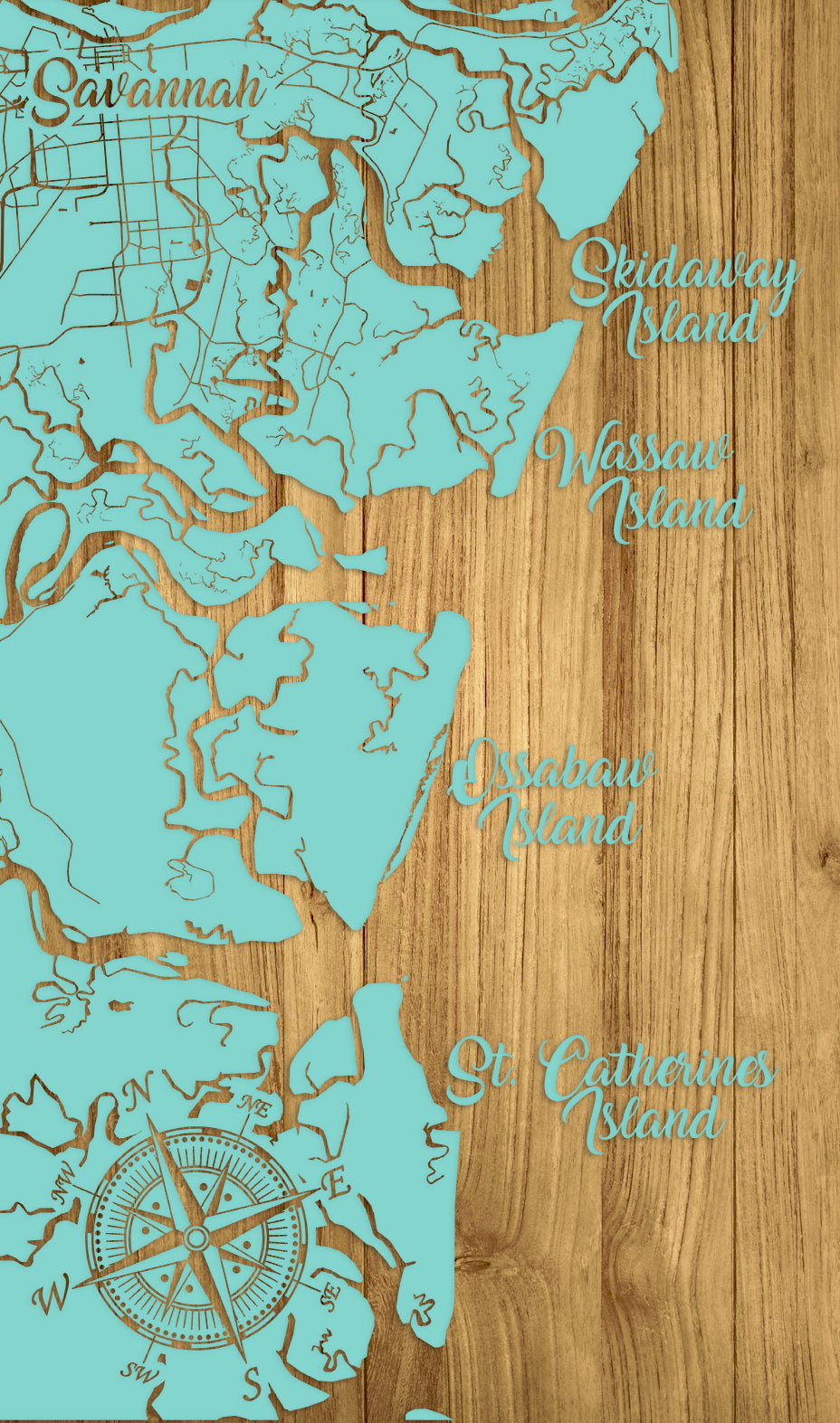 FP0426 - Savannah to Saint Catherines, GA Engraved Map (Standard)