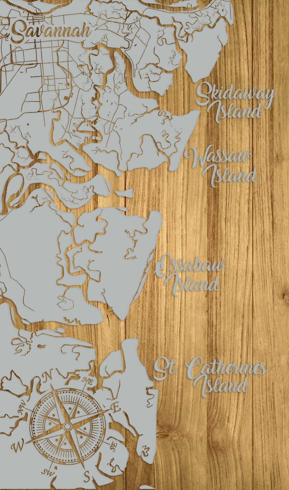FP0426 - Savannah to Saint Catherines, GA Engraved Map (Standard)