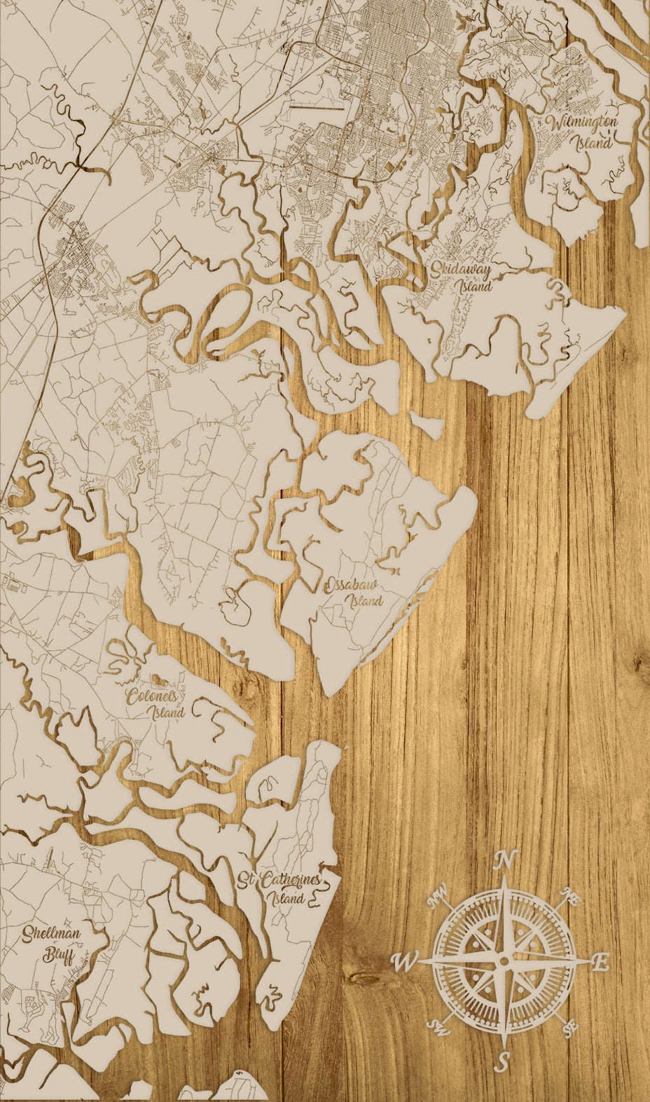 FP0426 - Wilmington to Shellman Vertical, GA Engraved Map (Standard)