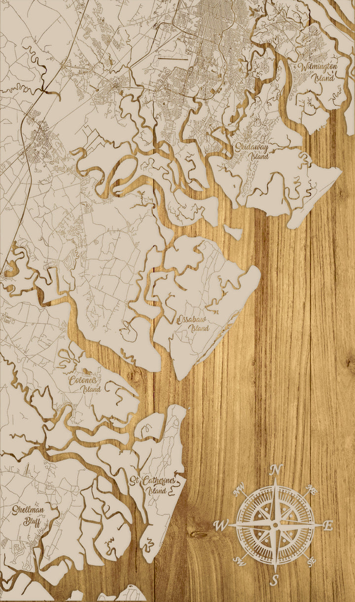 FP0426 - Wilmington to Shellman Vertical, GA Engraved Map (Standard)