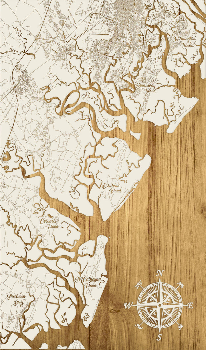 FP0426 - Wilmington to Shellman Vertical, GA Engraved Map (Standard)