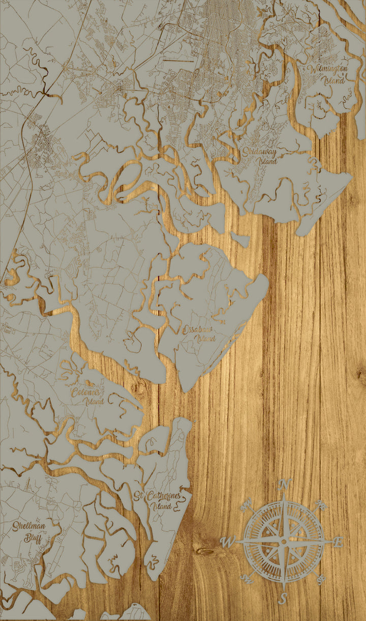 FP0426 - Wilmington to Shellman Vertical, GA Engraved Map (Standard)