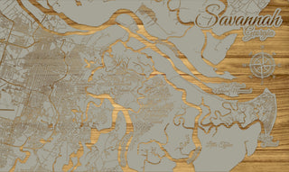 Exclusive - GG Exclusive Savannah, GA Engraved Wood Wall Map