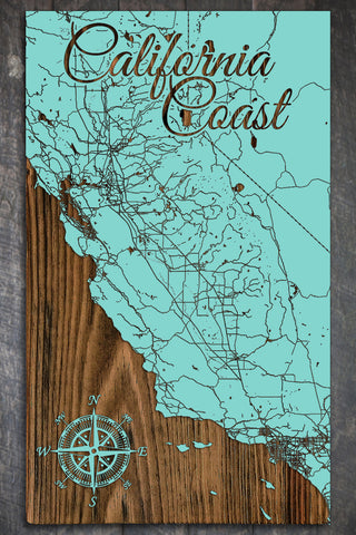 Exclusive - Get Gifty Cali Coast Engraved Map