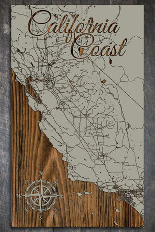 Exclusive - Get Gifty Cali Coast Engraved Map