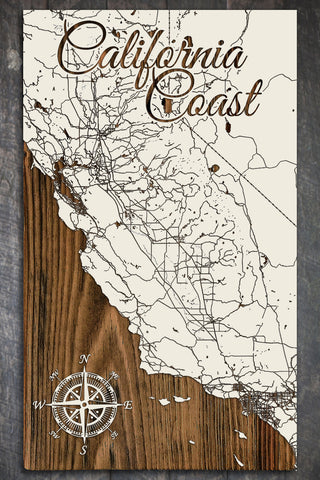 Exclusive - Get Gifty Cali Coast Engraved Map