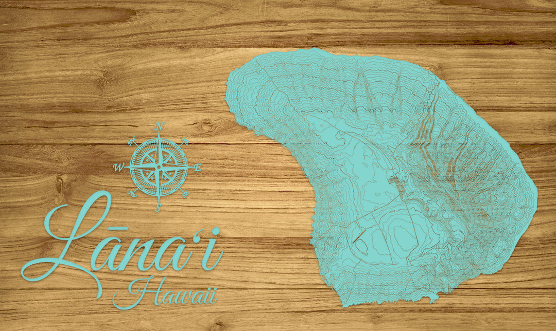 FP1584 - Lana'i, HI Engraved Map (Standard)