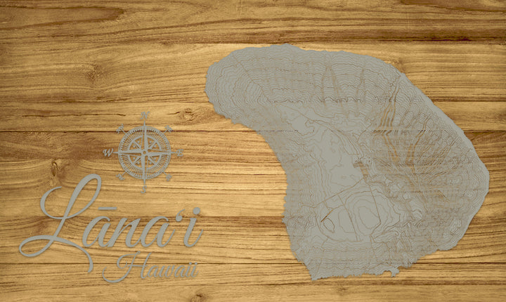 FP1584 - Lana'i, HI Engraved Map (Standard)