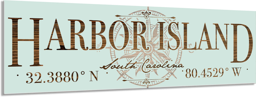 FP1662 - Harbor Island, SC Compass Engraved Stick (Standard)