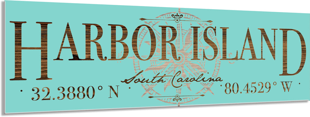 FP1662 - Harbor Island, SC Compass Engraved Stick (Standard)