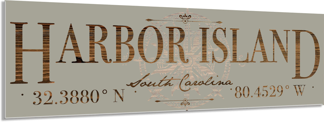FP1662 - Harbor Island, SC Compass Engraved Stick (Standard)