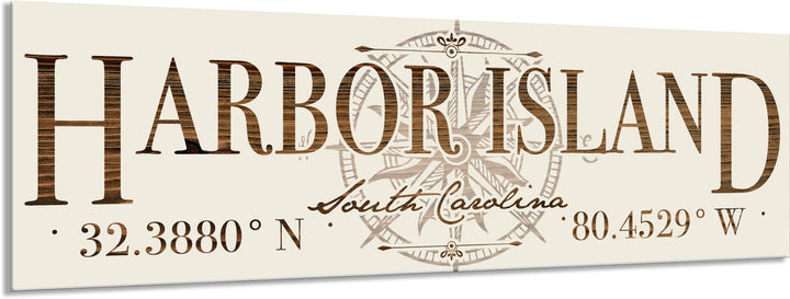 FP1662 - Harbor Island, SC Compass Engraved Stick (Standard)