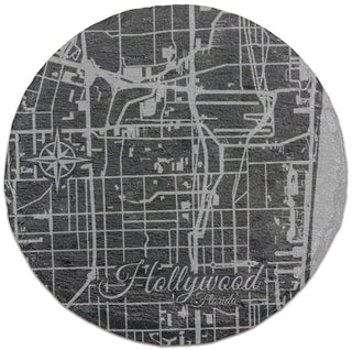 Hollywood, Florida Round Slate Coaster