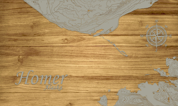 FP0880 - Homer Alaska, AK Engraved Map (Standard)