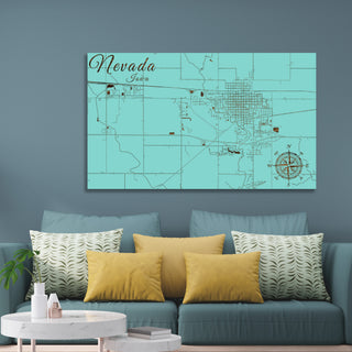 Nevada, Iowa Street Map