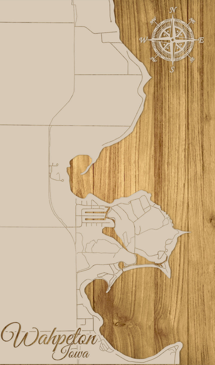 FP0690 - Wahpeton, IA Engraved Map (Standard)