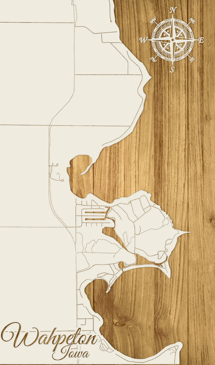 FP0690 - Wahpeton, IA Engraved Map (Standard)