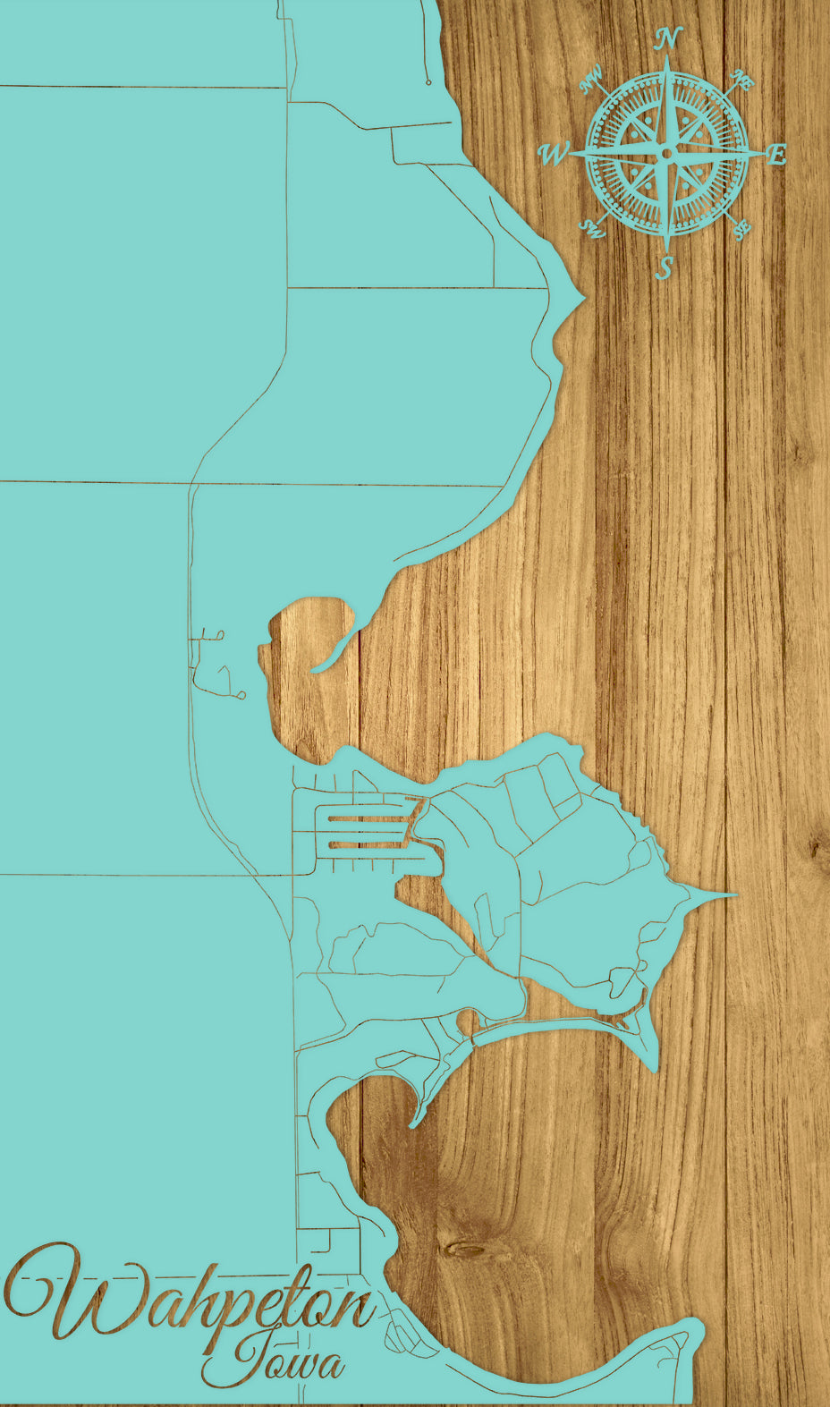 FP0690 - Wahpeton, IA Engraved Map (Standard)