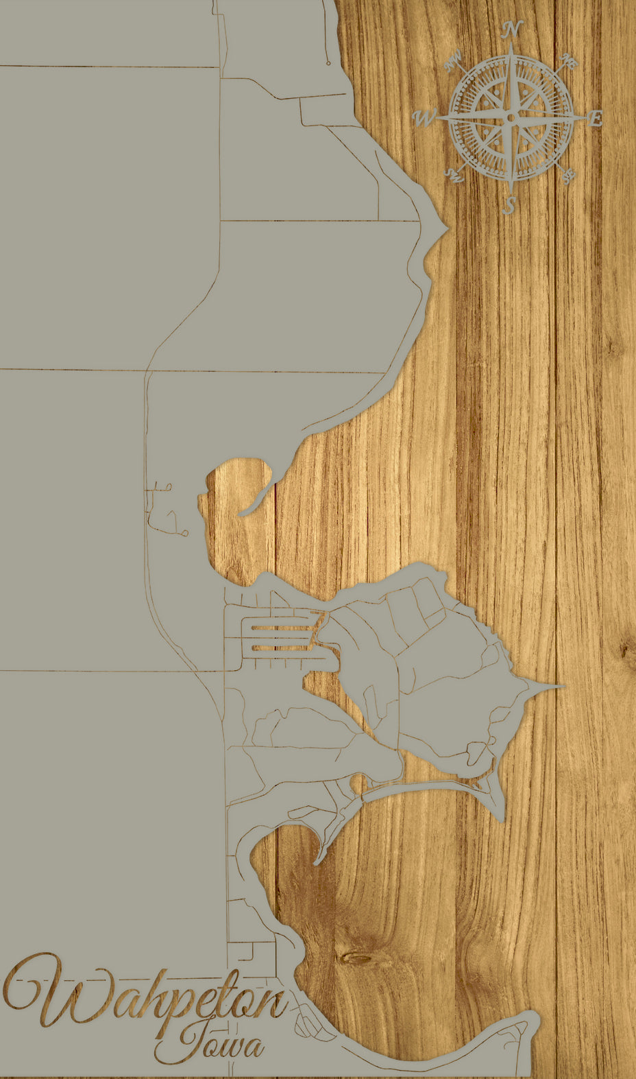 FP0690 - Wahpeton, IA Engraved Map (Standard)