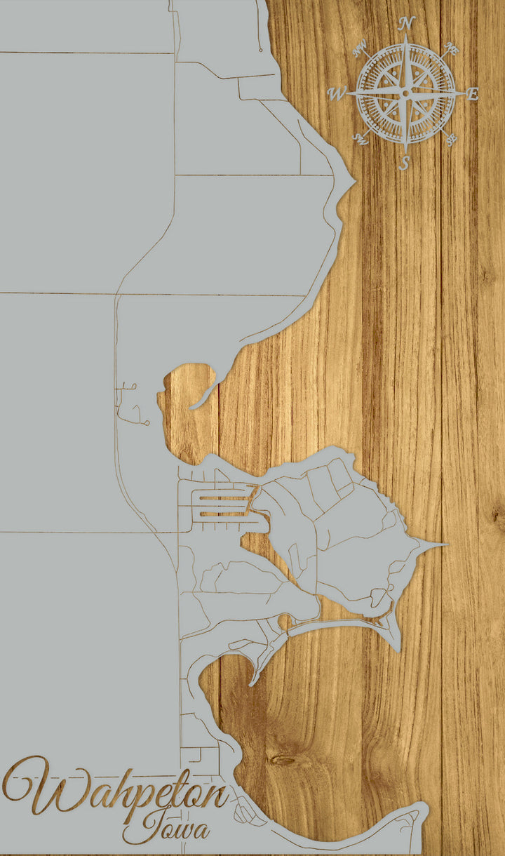 FP0690 - Wahpeton, IA Engraved Map (Standard)