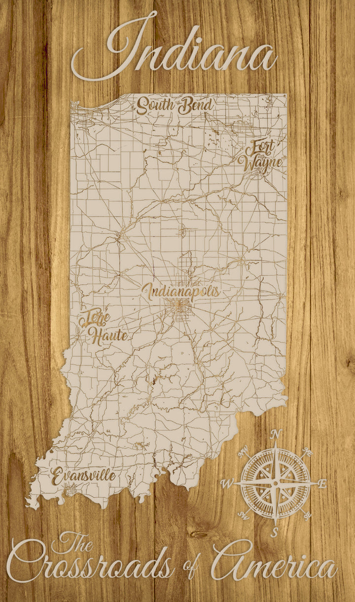 FP0684 - Indiana Crossroads Engraved Map (Standard)