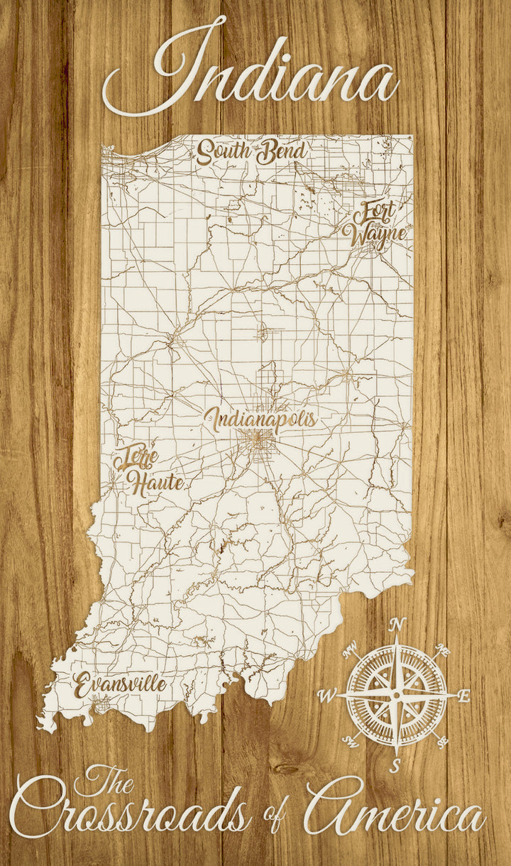 FP0684 - Indiana Crossroads Engraved Map (Standard)
