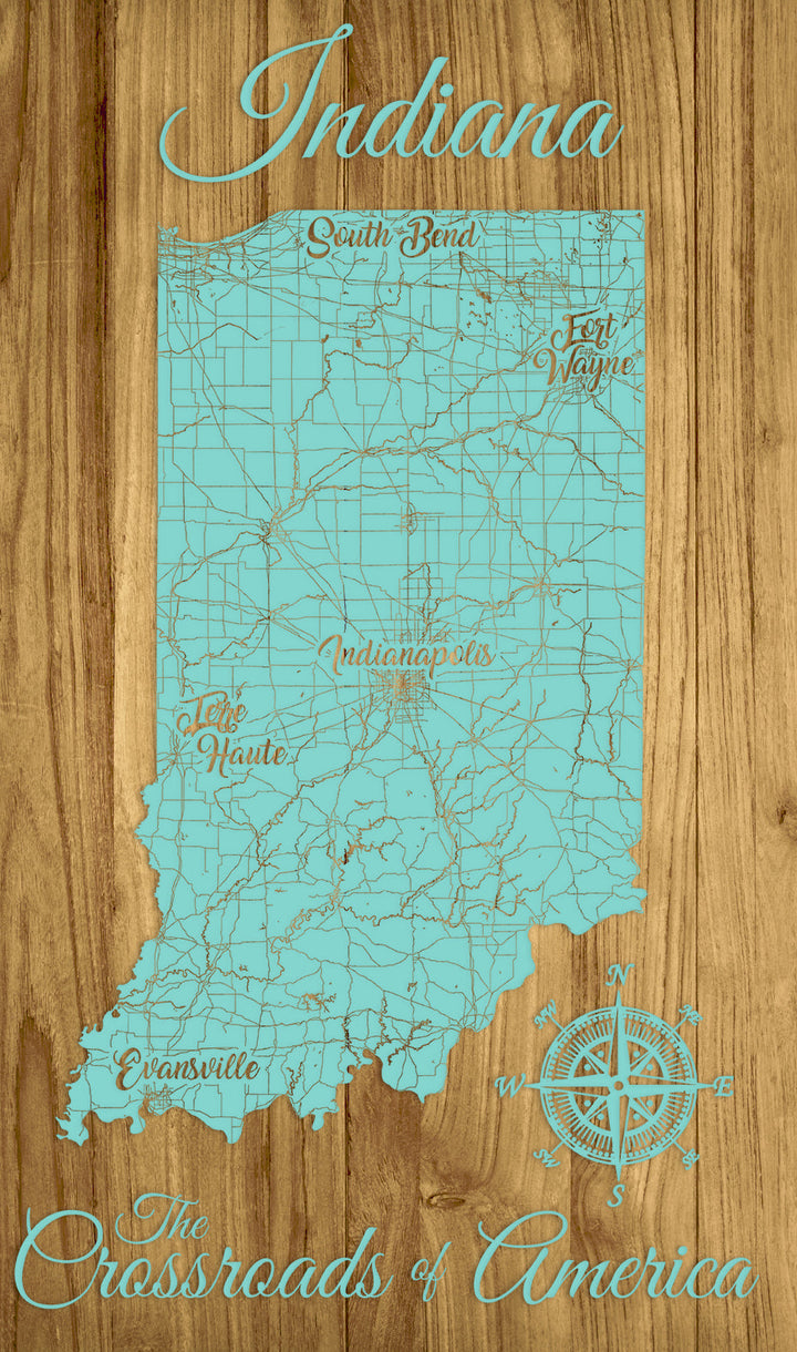 FP0684 - Indiana Crossroads Engraved Map (Standard)