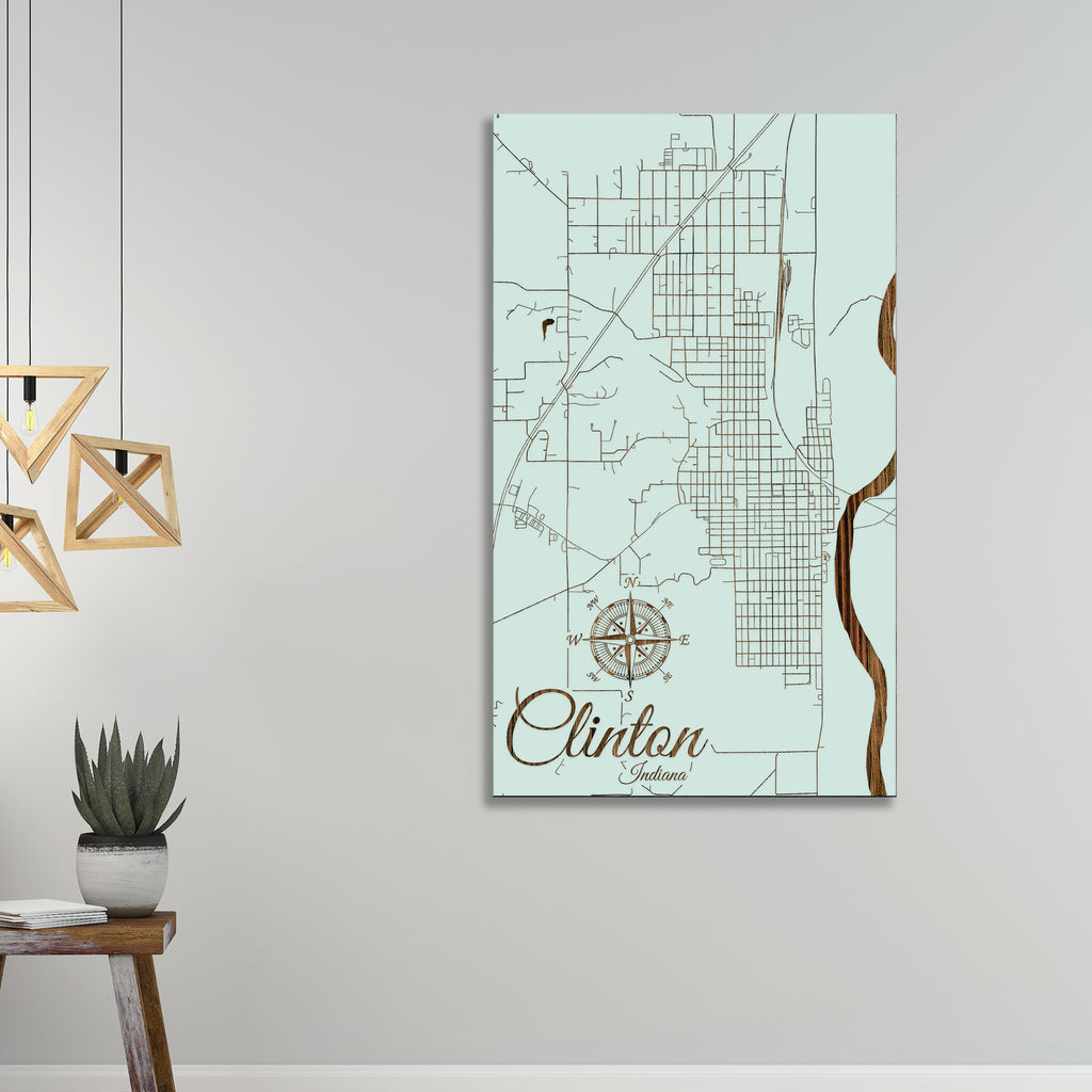 Clinton, Indiana Street Map – Fire & Pine