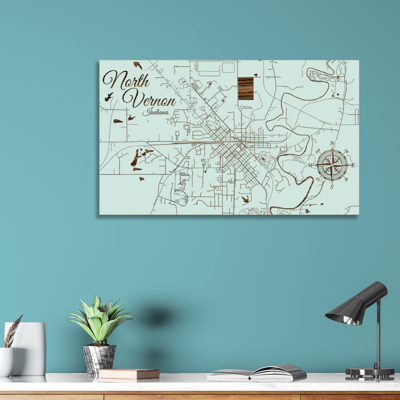 North Vernon, Indiana Street Map Fire & Pine