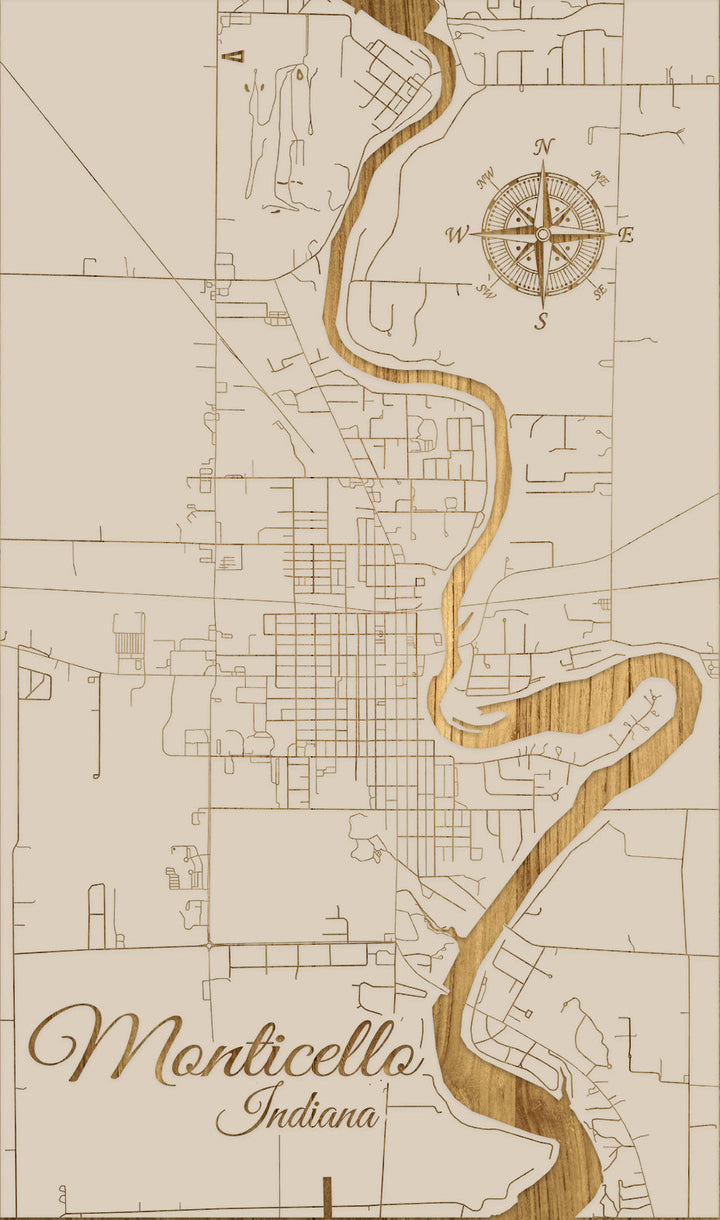 FP0976 - Montecillo, IN Engraved Map (Standard)
