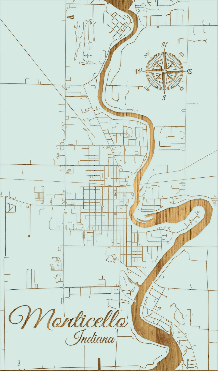 FP0976 - Montecillo, IN Engraved Map (Standard)