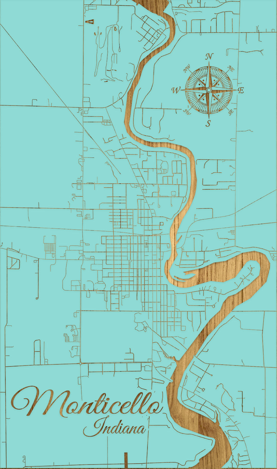 FP0976 - Montecillo, IN Engraved Map (Standard)
