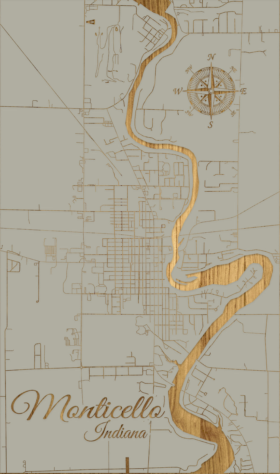FP0976 - Montecillo, IN Engraved Map (Standard)
