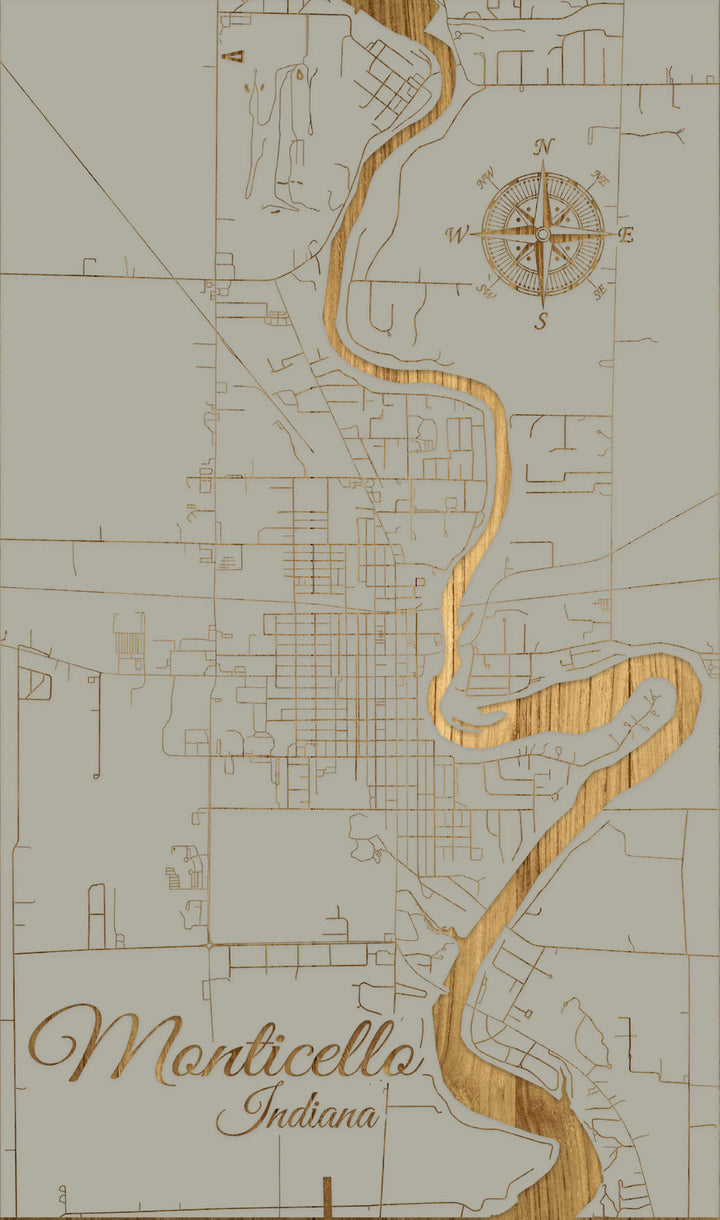 FP0976 - Montecillo, IN Engraved Map (Standard)