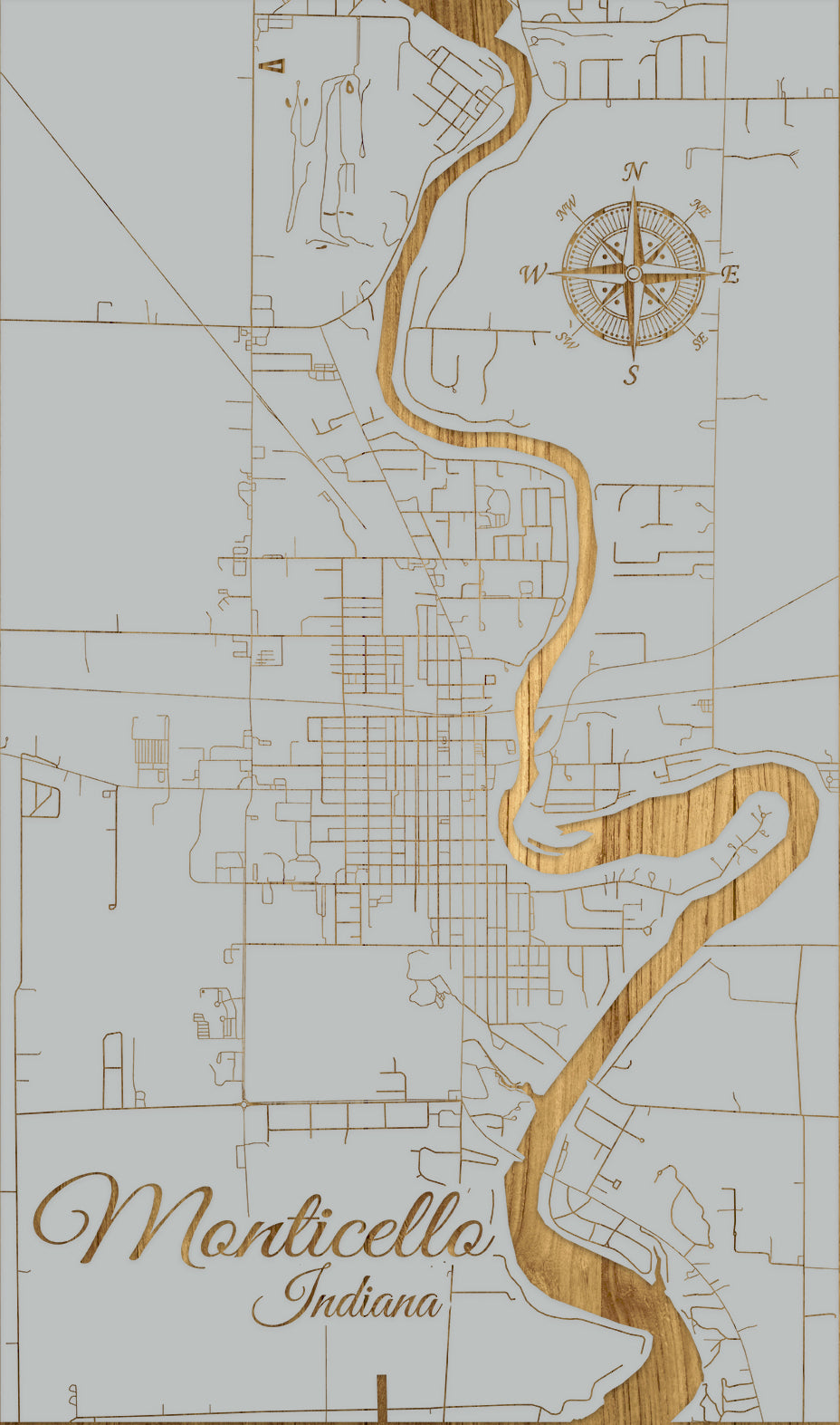 FP0976 - Montecillo, IN Engraved Map (Standard)