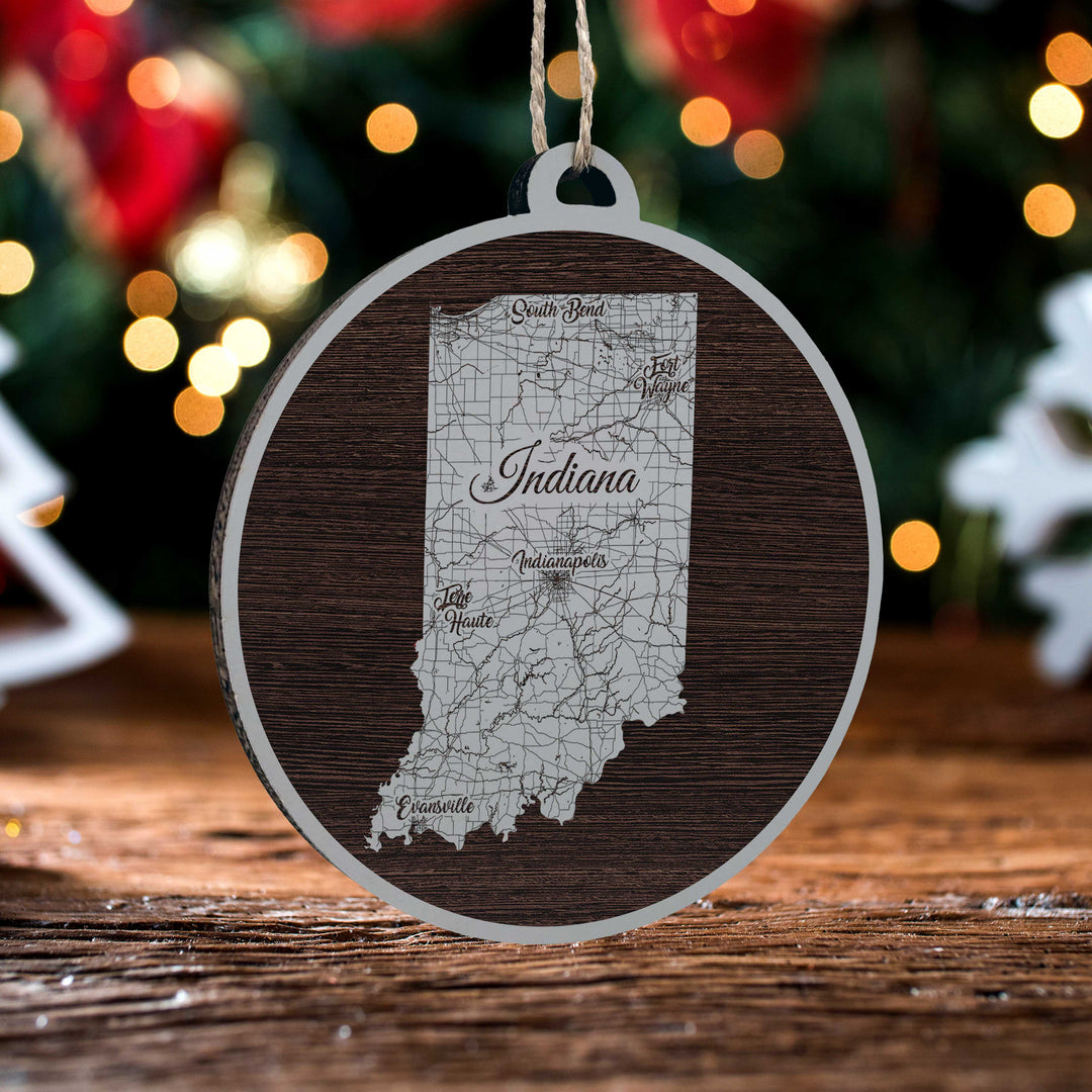 FP0684 - Indiana Iso, IN Engraved Ornament (Standard)