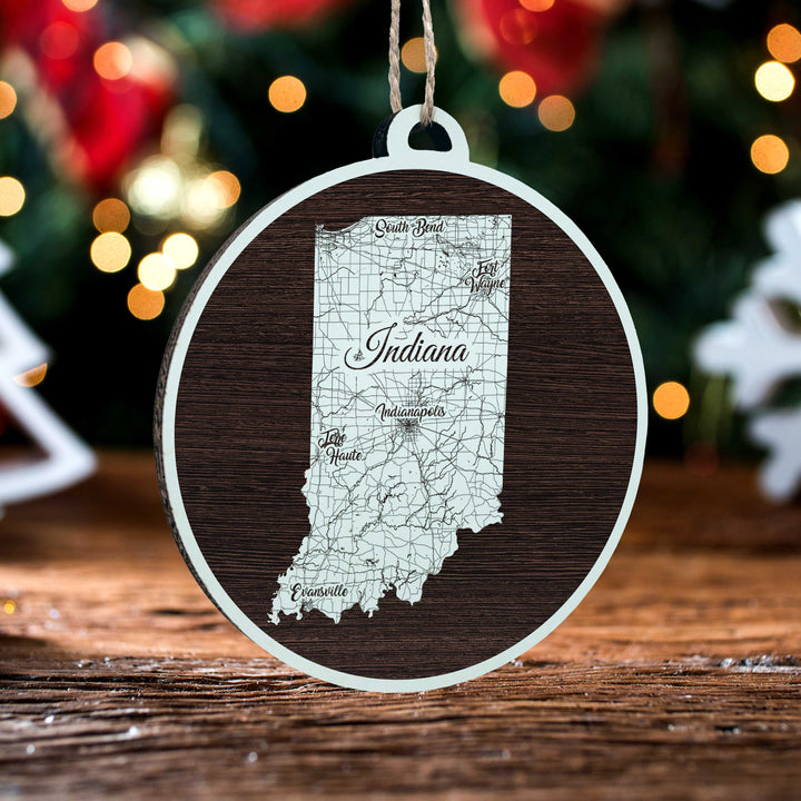 FP0684 - Indiana Iso, IN Engraved Ornament (Standard)