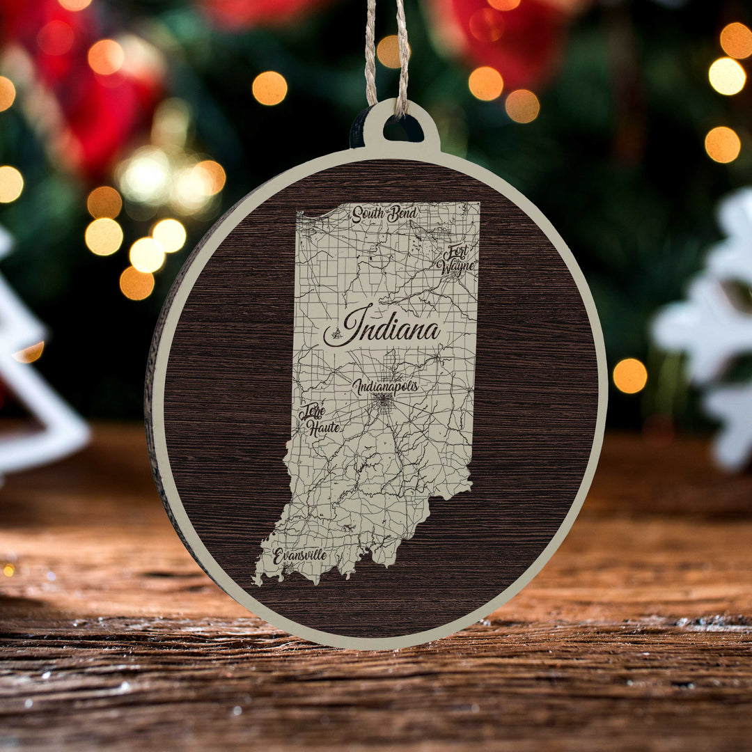 FP0684 - Indiana Iso, IN Engraved Ornament (Standard)