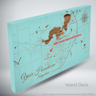 Custom Engraved Wood Map