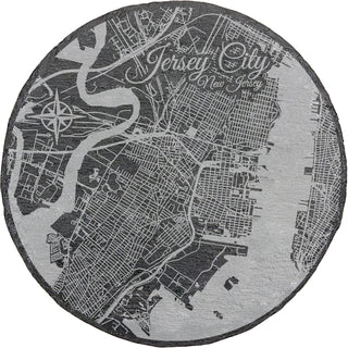Jersey City, New Jersey Round Slate Coaster