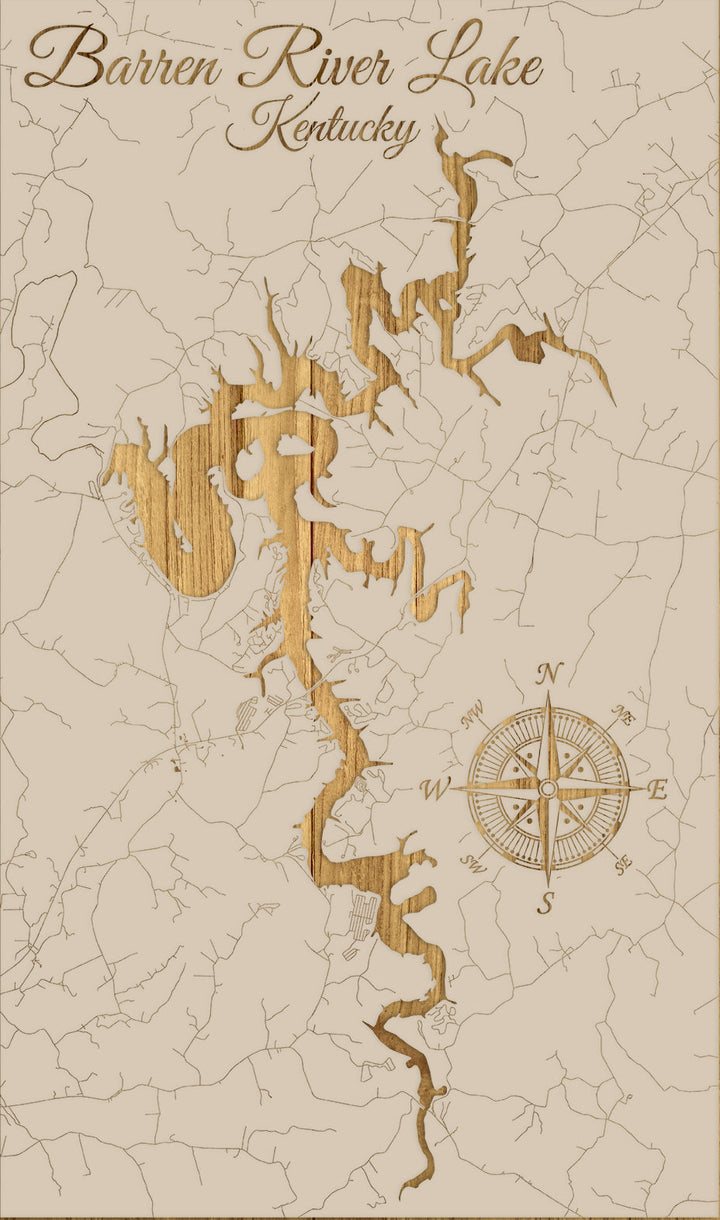 FP1108 - Barren River Lake, KY Engraved Map (Standard)