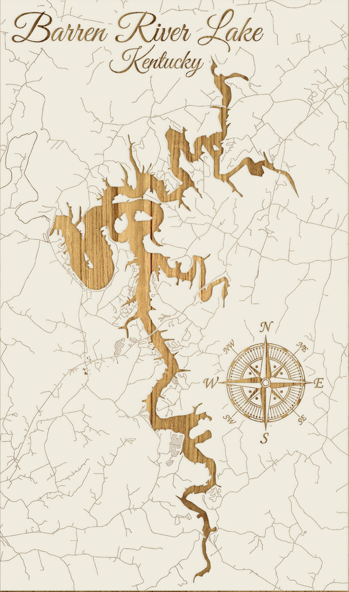FP1108 - Barren River Lake, KY Engraved Map (Standard)