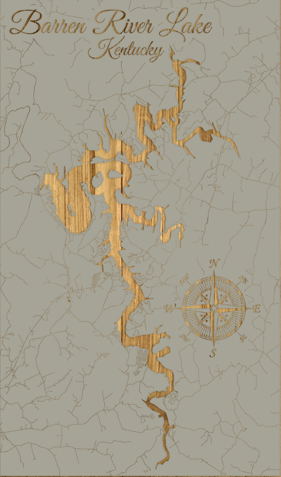 FP1108 - Barren River Lake, KY Engraved Map (Standard)