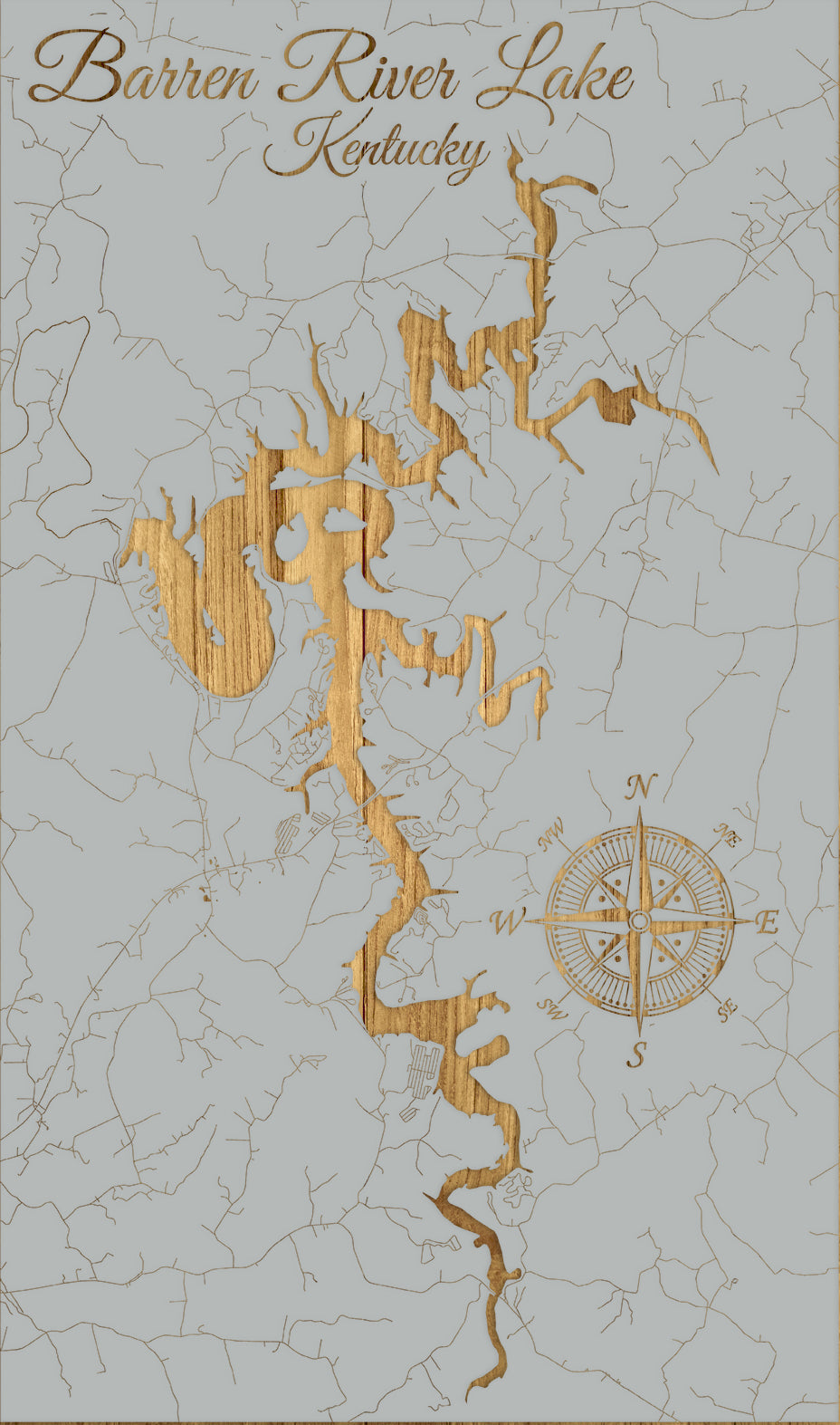 FP1108 - Barren River Lake, KY Engraved Map (Standard)