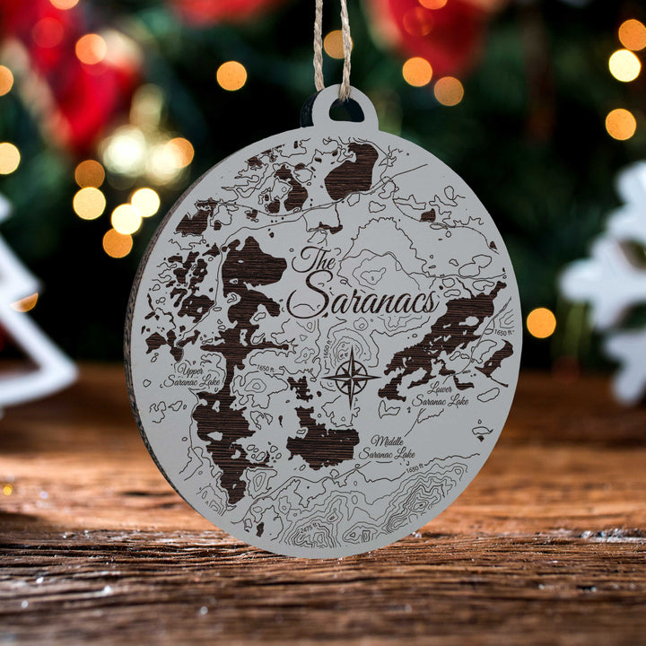 FP1112 - The Saranacs, NY Engraved Ornament (Silver)