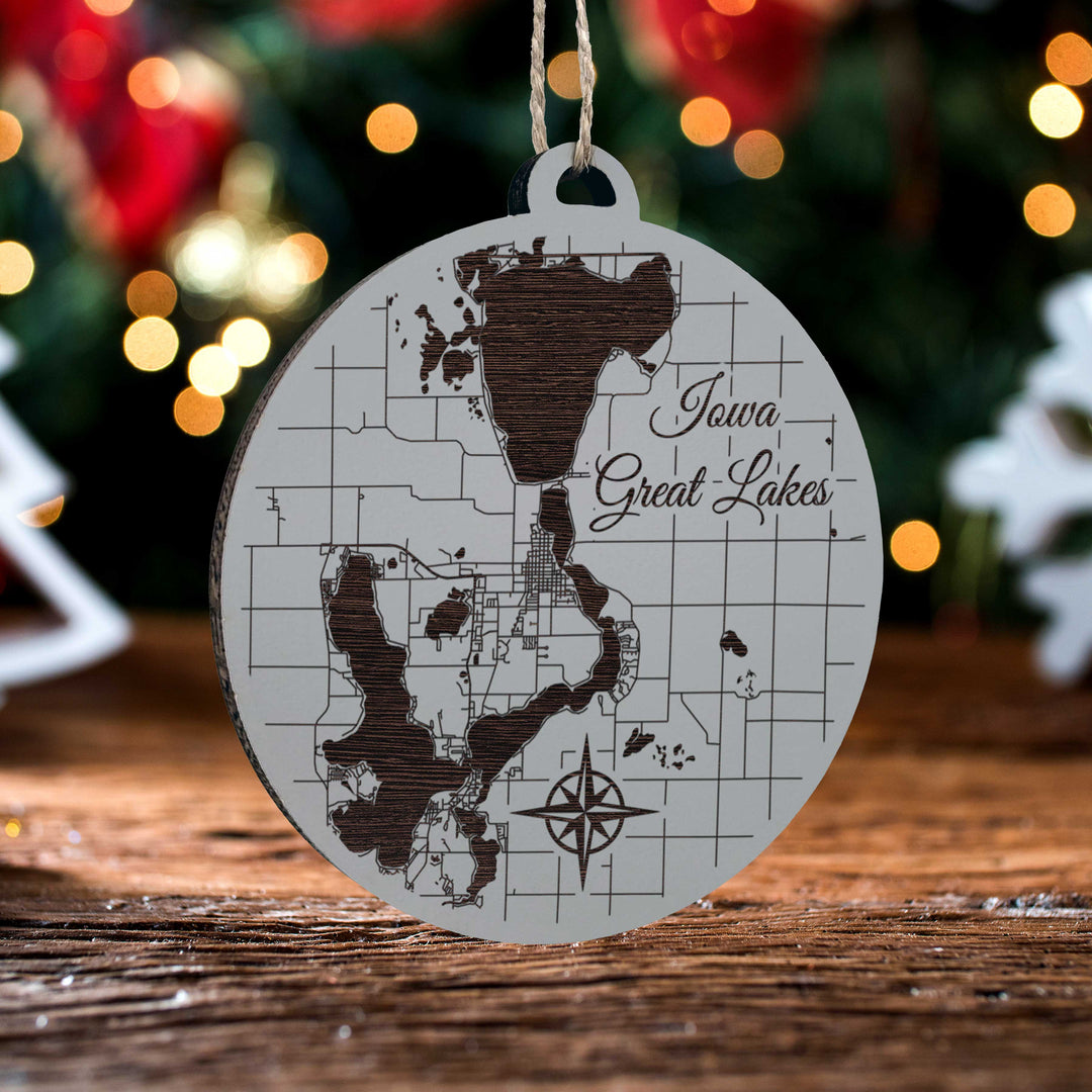 FP0690 - Iowa Great Lakes Engraved Ornament (Standard)